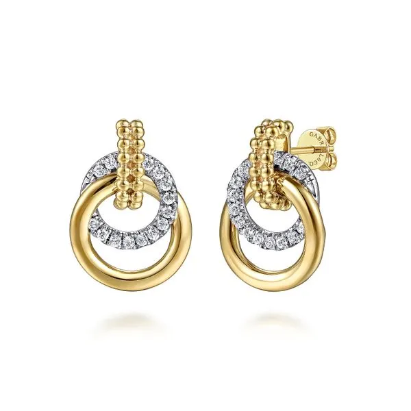 14K White & Yellow Gold Bujukan Diamond Stud Earrings Koerbers Fine Jewelry Inc New Albany, IN