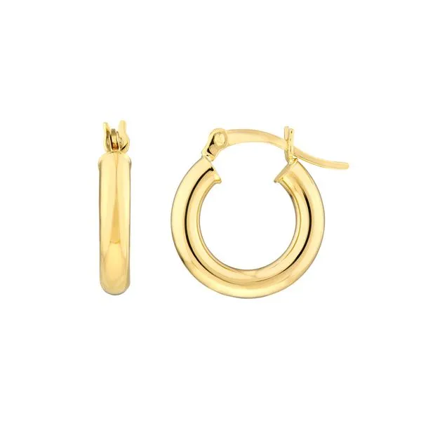 14K Yellow Gold Polished Hoop Earrings Koerbers Fine Jewelry Inc New Albany, IN