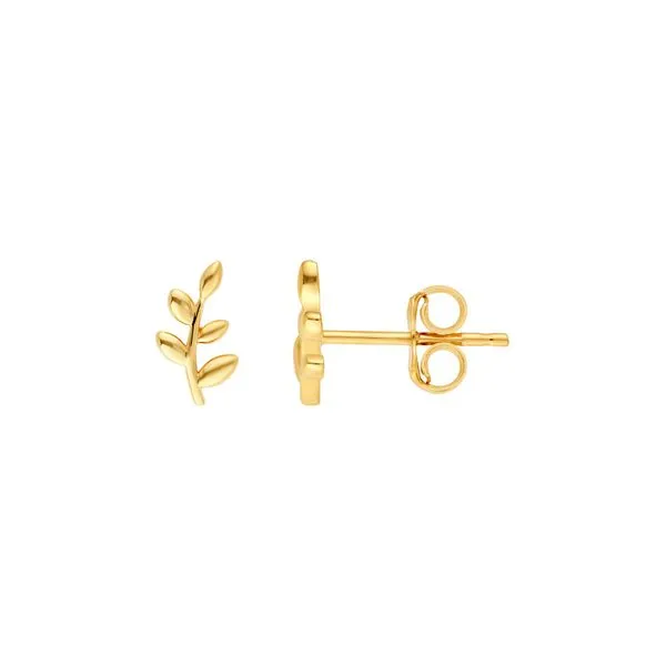 14K Yellow Gold Leaf Branch Stud Earrings Koerbers Fine Jewelry Inc New Albany, IN