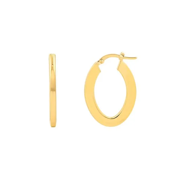 14K Yellow Gold Marquise Rectangular Hoop Earrings Koerbers Fine Jewelry Inc New Albany, IN
