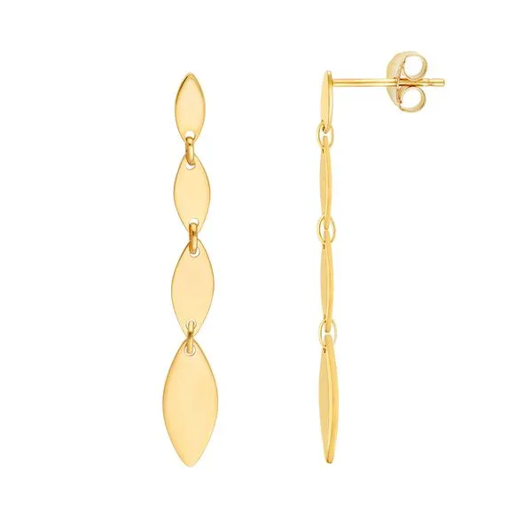 14K Yellow Gold Mirror Graduated Oval Shape Link Dangle Earrings Koerbers Fine Jewelry Inc New Albany, IN
