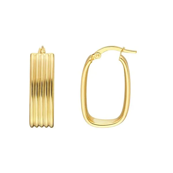 14K Yellow Gold Ribbed Hoops Koerbers Fine Jewelry Inc New Albany, IN