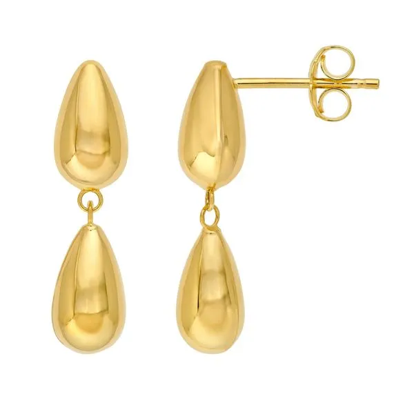 14K Yellow Gold Double Teardrop Dangle Earrings Koerbers Fine Jewelry Inc New Albany, IN