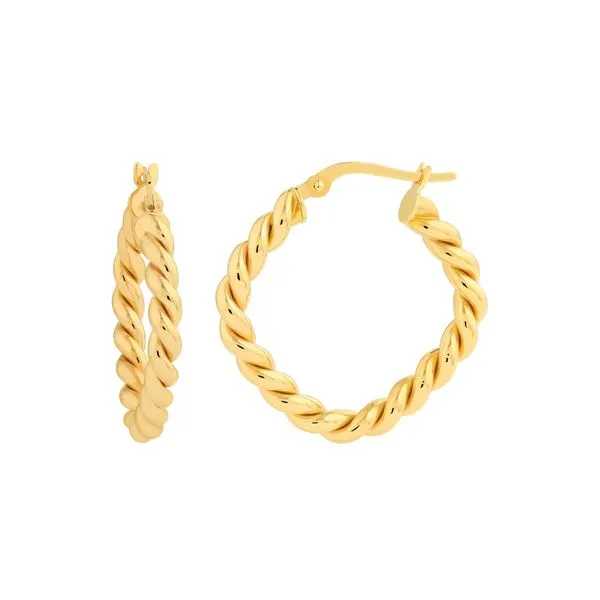 14K Yellow Gold Square Twist Rope Hoop Earrings Koerbers Fine Jewelry Inc New Albany, IN