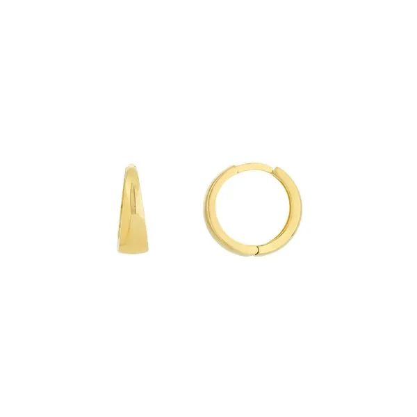 14K Yellow Gold Polished Tapered Huggie Earrings Koerbers Fine Jewelry Inc New Albany, IN