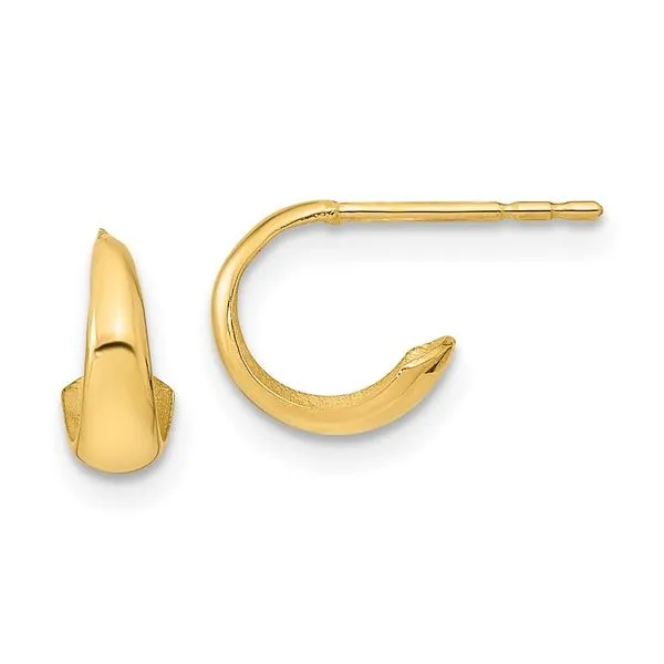 14K Polished Hoop Post Earrings Image 2 Koerbers Fine Jewelry Inc New Albany, IN