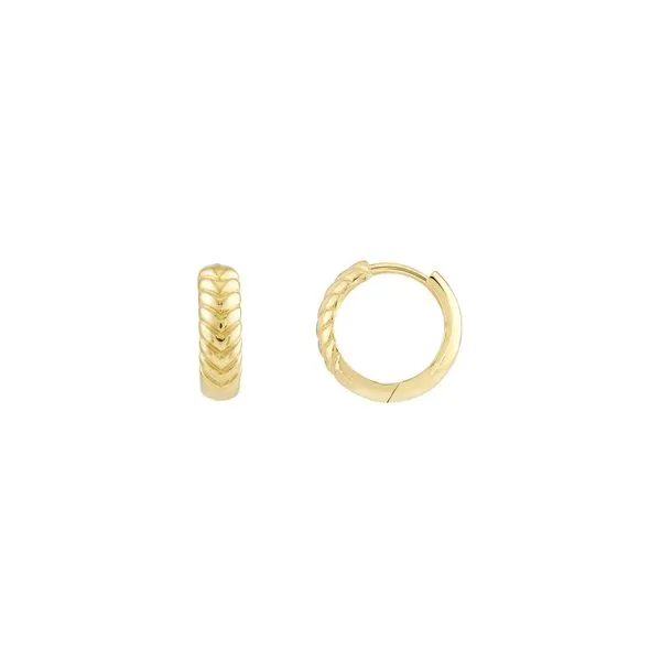 14K Yellow Gold Half Chevron Twisted Hinge Hoops Koerbers Fine Jewelry Inc New Albany, IN