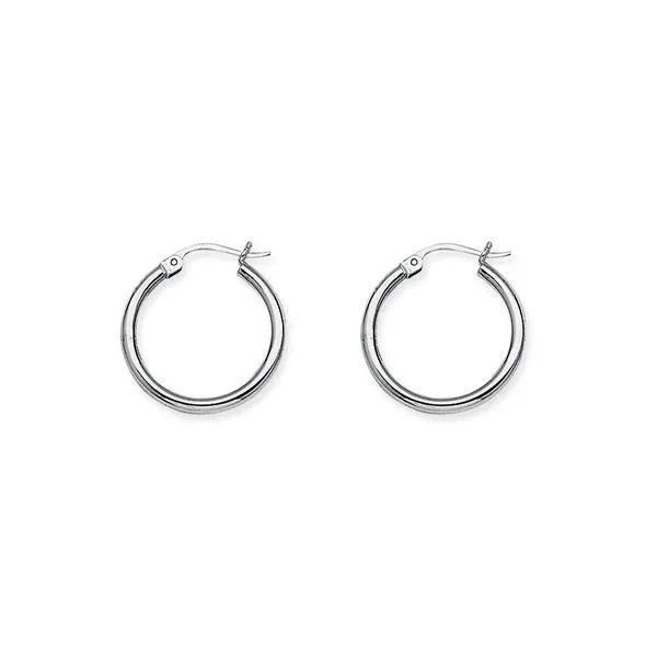 14K White Gold Polished Hoop Earrings Koerbers Fine Jewelry Inc New Albany, IN