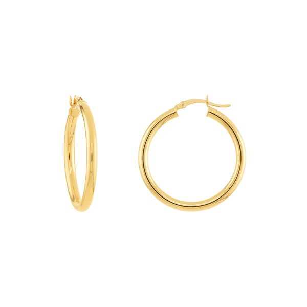14K Yellow Gold Polished Hoop Earrings Koerbers Fine Jewelry Inc New Albany, IN