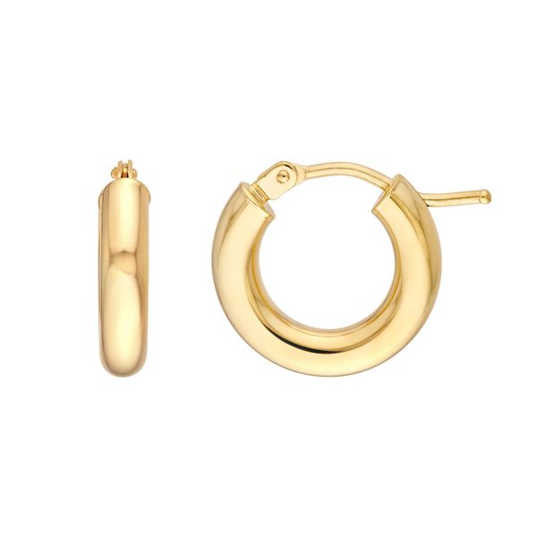 14K Yellow Gold Round Hoop Hidden Clasp Earrings Koerbers Fine Jewelry Inc New Albany, IN
