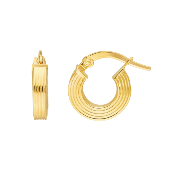 14K Yellow Gold Lined Square Hoops Koerbers Fine Jewelry Inc New Albany, IN