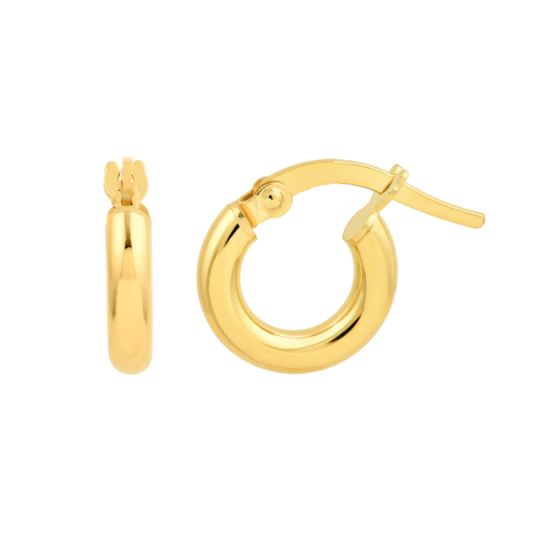 14K Yellow Gold Round Tube Hoop Earrings Koerbers Fine Jewelry Inc New Albany, IN