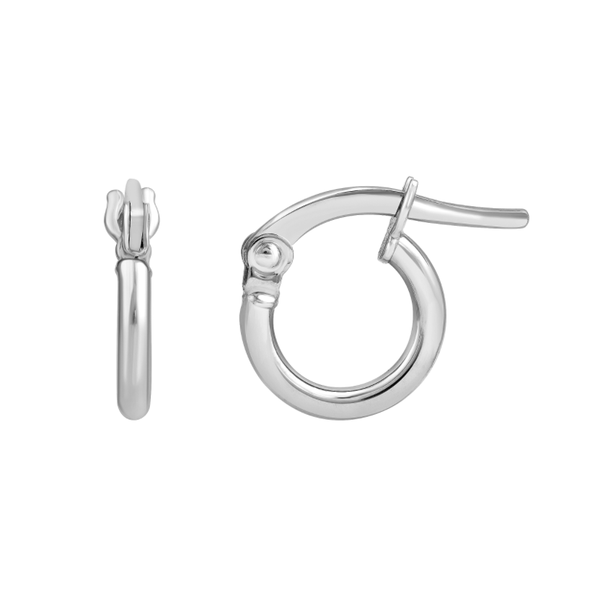 14K White Gold High Polished 6mm Round Hoop Earrings Koerbers Fine Jewelry Inc New Albany, IN