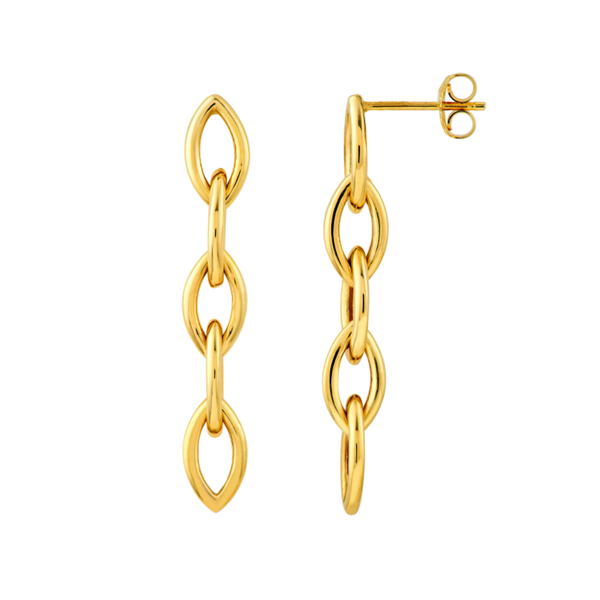 14K Yellow Gold Marquise Shape Link Dangle Earrings Koerbers Fine Jewelry Inc New Albany, IN