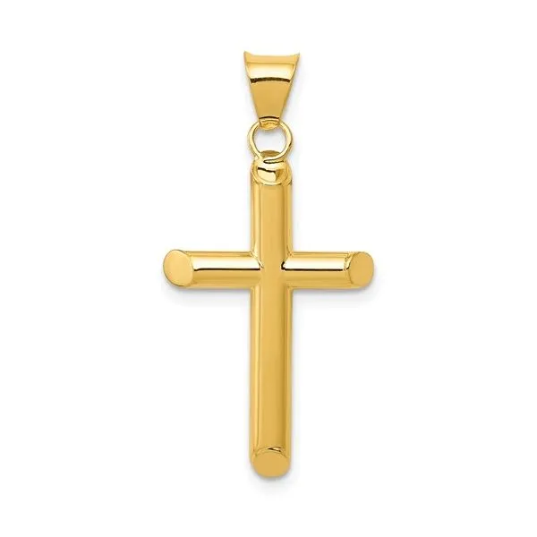 14K Yellow Gold 3-D Hollow Cross Pendant Koerbers Fine Jewelry Inc New Albany, IN