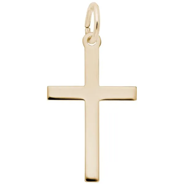 10K Yellow Gold Medium Plain Cross Charm Koerbers Fine Jewelry Inc New Albany, IN