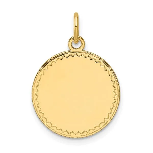 14K Yellow Gold Plain Engravable Round Disc Charm Koerbers Fine Jewelry Inc New Albany, IN