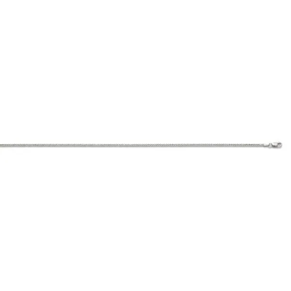 14K White Gold Diamond Cut Baby Wheat Chain 22