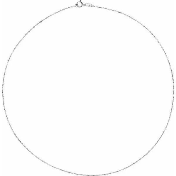 14K White Gold Cable Chain 16-18