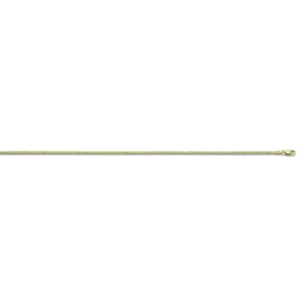 14K Yellow Gold Diamond Cut Baby Wheat Chain 24