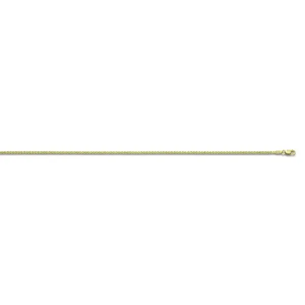 14K Yellow Gold Diamond Cut Wheat Chain 16