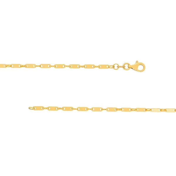 14K Yellow Gold Handmade Flat Link Chain Image 2 Koerbers Fine Jewelry Inc New Albany, IN