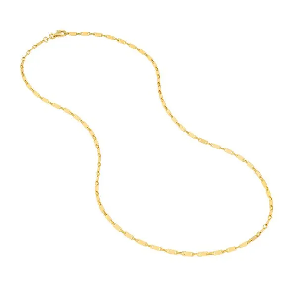 14K Yellow Gold Handmade Flat Link Chain Image 3 Koerbers Fine Jewelry Inc New Albany, IN