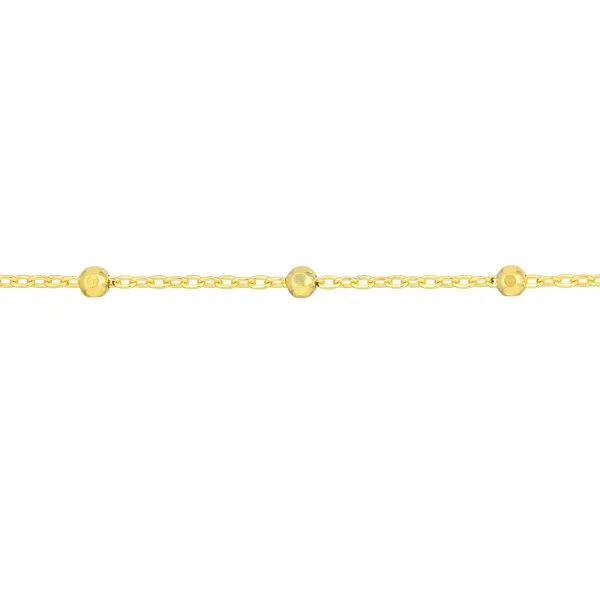 14K Yellow Gold Faceted Bead Saturn Chain Image 2 Koerbers Fine Jewelry Inc New Albany, IN