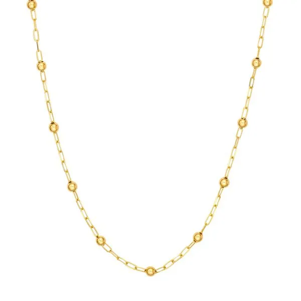 14K Yellow Gold Beaded Papercllip Chain Koerbers Fine Jewelry Inc New Albany, IN