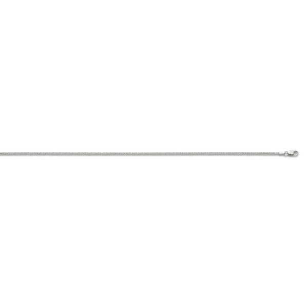 14K White Gold Diamond Cut Baby Cable Chain 22