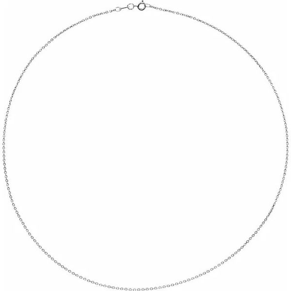 14K White Gold Diamond Cut Chain 18