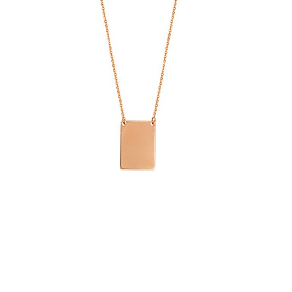 14K Rose Gold Rectangle Pendant Necklace Koerbers Fine Jewelry Inc New Albany, IN