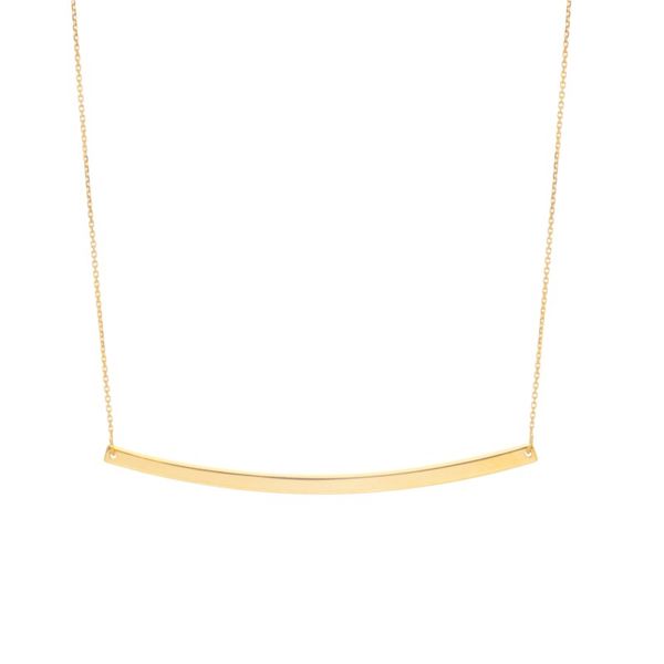 14K Yellow Gold Thin Curved Bar Necklace Koerbers Fine Jewelry Inc New Albany, IN