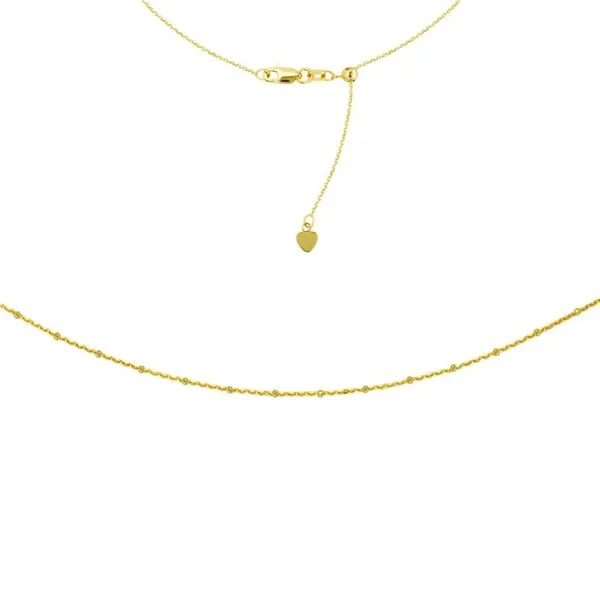 14K Yellow Gold Saturn Chain Adjustable Choker Necklace Koerbers Fine Jewelry Inc New Albany, IN