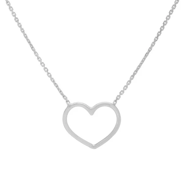 14K White Gold Open Wire Heart Adjustable Necklace Koerbers Fine Jewelry Inc New Albany, IN