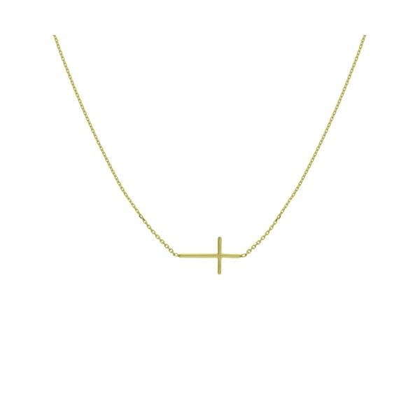 14K Yellow Gold Mini Cross Necklace Koerbers Fine Jewelry Inc New Albany, IN
