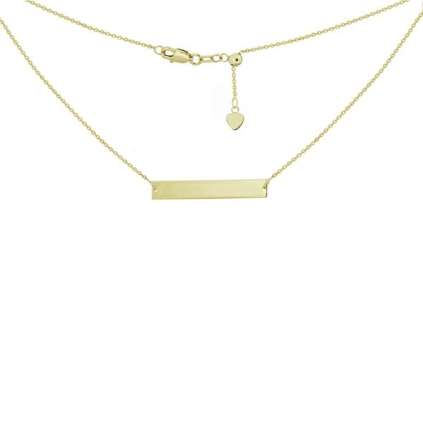 14K Yellow Gold Name Plate Bar Necklace Koerbers Fine Jewelry Inc New Albany, IN