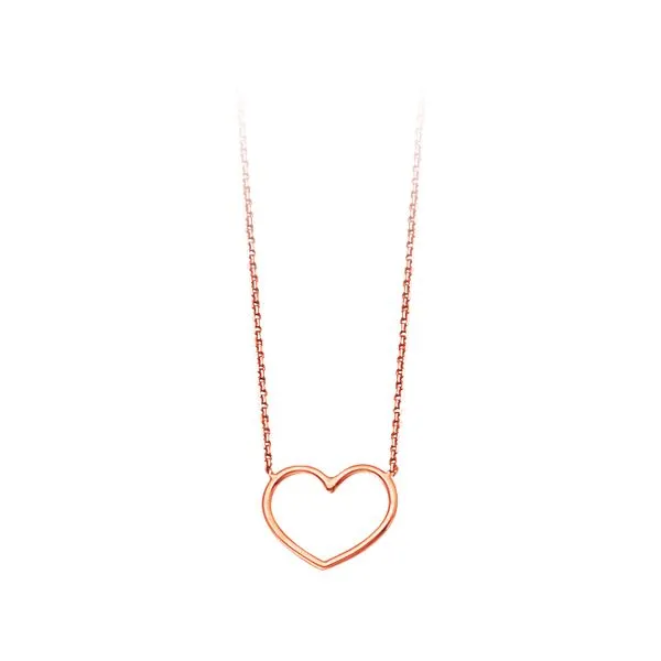 14K Open Wire Heart Pendant