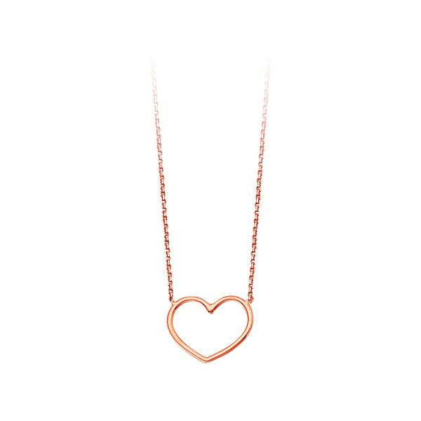 14K Rose Gold Open Wire Heart Adjustable Necklace Koerbers Fine Jewelry Inc New Albany, IN