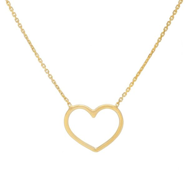 14K Yellow Gold Open Wire Heart Adjustable Necklace Koerbers Fine Jewelry Inc New Albany, IN