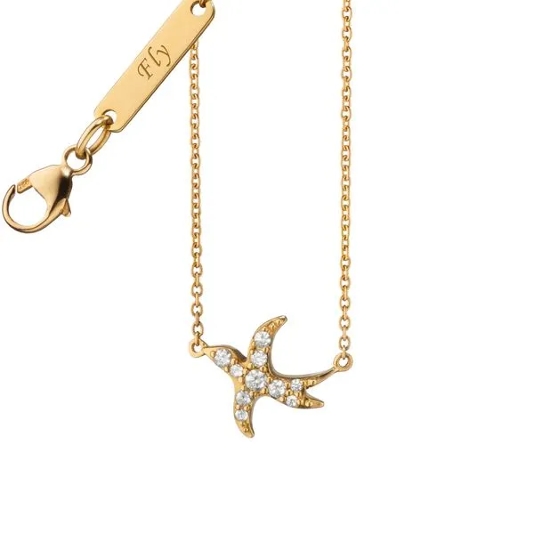 18K Yellow Gold Diamond Critter Bird 