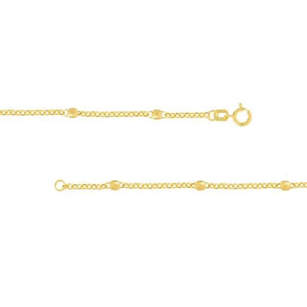 14K Yellow Gold Disco Bead Rolo Chain Necklace Image 2 Koerbers Fine Jewelry Inc New Albany, IN