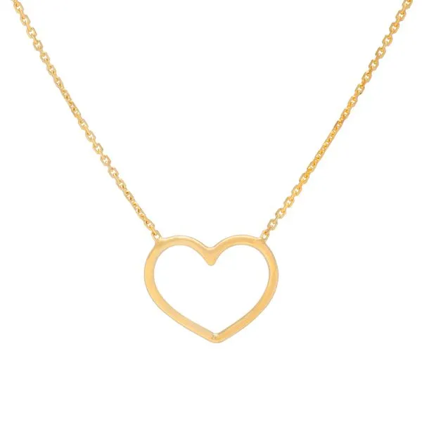 14K Yellow Gold Open Wire Heart Adjustable Necklace Koerbers Fine Jewelry Inc New Albany, IN