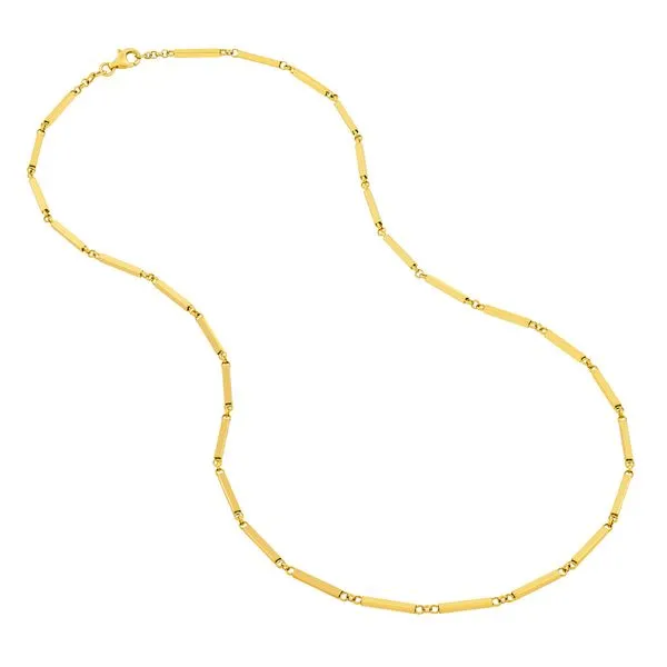 14K Yellow Gold Rectangle Bar Station Chain Image 2 Koerbers Fine Jewelry Inc New Albany, IN