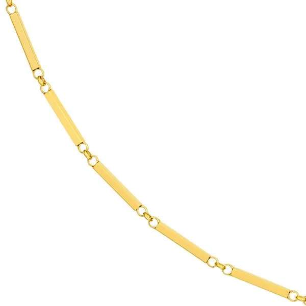 14K Yellow Gold Rectangle Bar Station Chain Image 3 Koerbers Fine Jewelry Inc New Albany, IN
