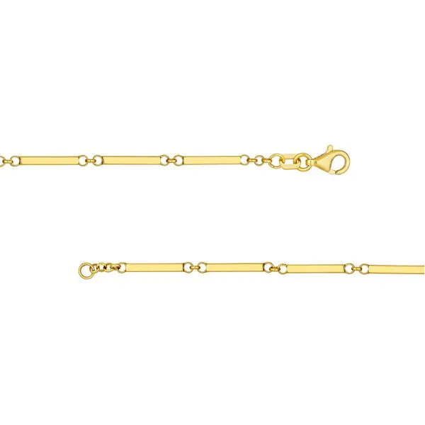 14K Yellow Gold Rectangle Bar Station Chain Image 4 Koerbers Fine Jewelry Inc New Albany, IN