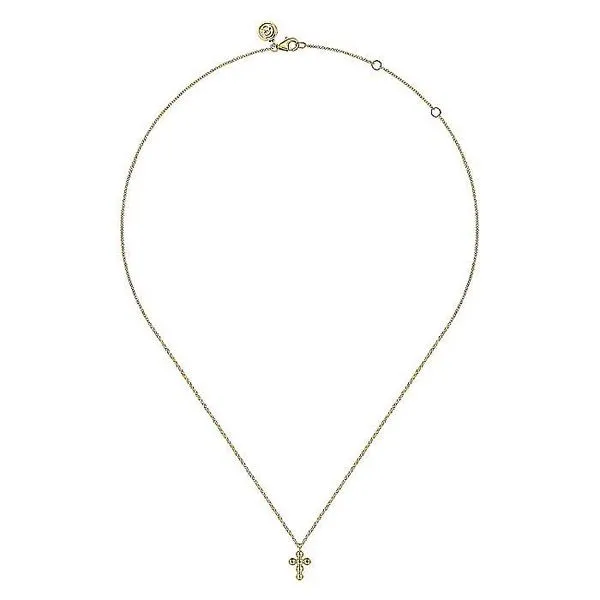 14K Yellow Gold Bujukan Cross Pendant Necklace Image 2 Koerbers Fine Jewelry Inc New Albany, IN