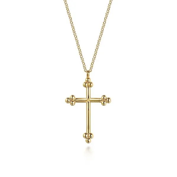 14K Yellow Plain Gold Bujukan Cross Necklace Koerbers Fine Jewelry Inc New Albany, IN