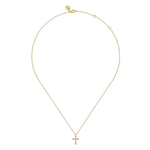 14K Yellow Plain Gold Bujukan Cross Necklace Image 2 Koerbers Fine Jewelry Inc New Albany, IN