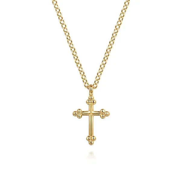 14K Yellow Plain Gold Bujukan Cross Necklace Koerbers Fine Jewelry Inc New Albany, IN